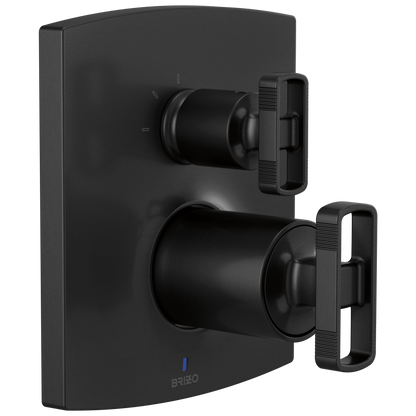 Brizo Brizo Pressure Balance Valve Trim with Integrated 3-Function Diverter Trim - Less Handles - Complete Kit - Matte Black