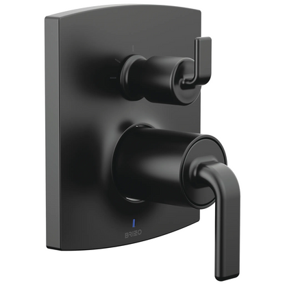 Brizo Brizo Pressure Balance Valve Trim with Integrated 3-Function Diverter Trim - Less Handles - Complete Kit - Matte Black
