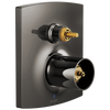 Brizo Pressure Balance Valve with Integrated 3-Function Diverter Trim - Less Handles - Brilliance® Black Onyx