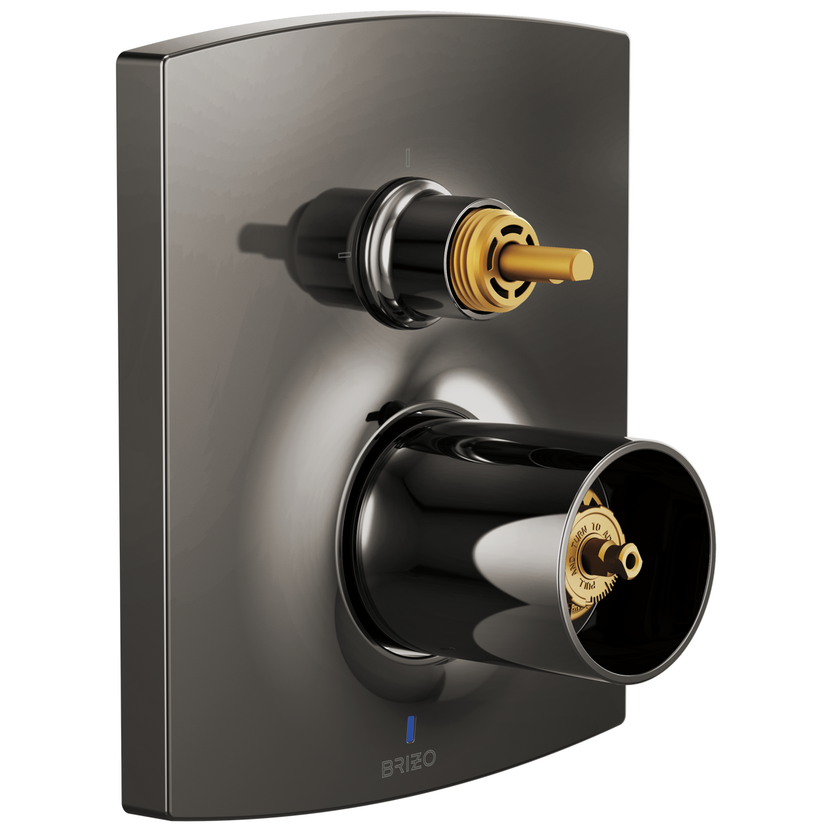 Brizo Pressure Balance Valve with Integrated 3-Function Diverter Trim - Less Handles - Brilliance® Black Onyx