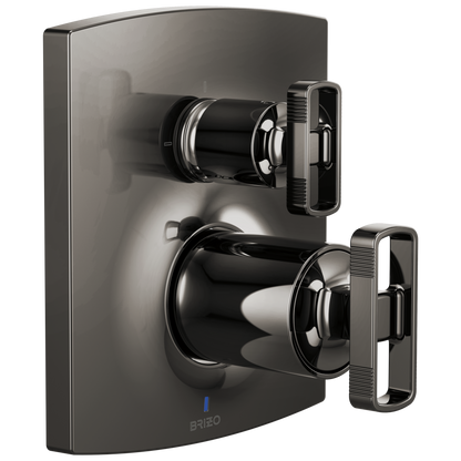 Brizo Brizo Pressure Balance Valve with Integrated 3-Function Diverter Trim - Less Handles - Complete Kit - Brilliance® Black Onyx