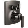 Brizo Brizo Pressure Balance Valve with Integrated 3-Function Diverter Trim - Less Handles - Complete Kit - Brilliance® Black Onyx