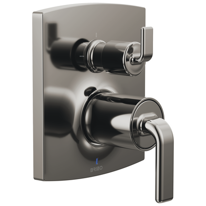 Brizo Brizo Pressure Balance Valve with Integrated 3-Function Diverter Trim - Less Handles - Complete Kit - Brilliance® Black Onyx