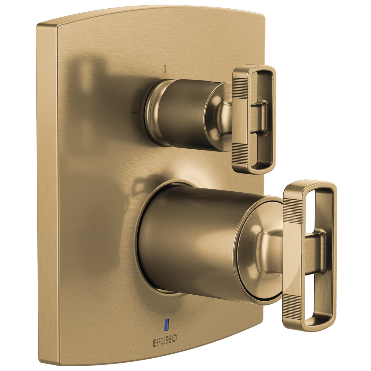 Brizo Brizo Pressure Balance Valve with Integrated 3-Function Diverter Trim - Less Handles - Complete Kit - Brilliance® Luxe Gold®