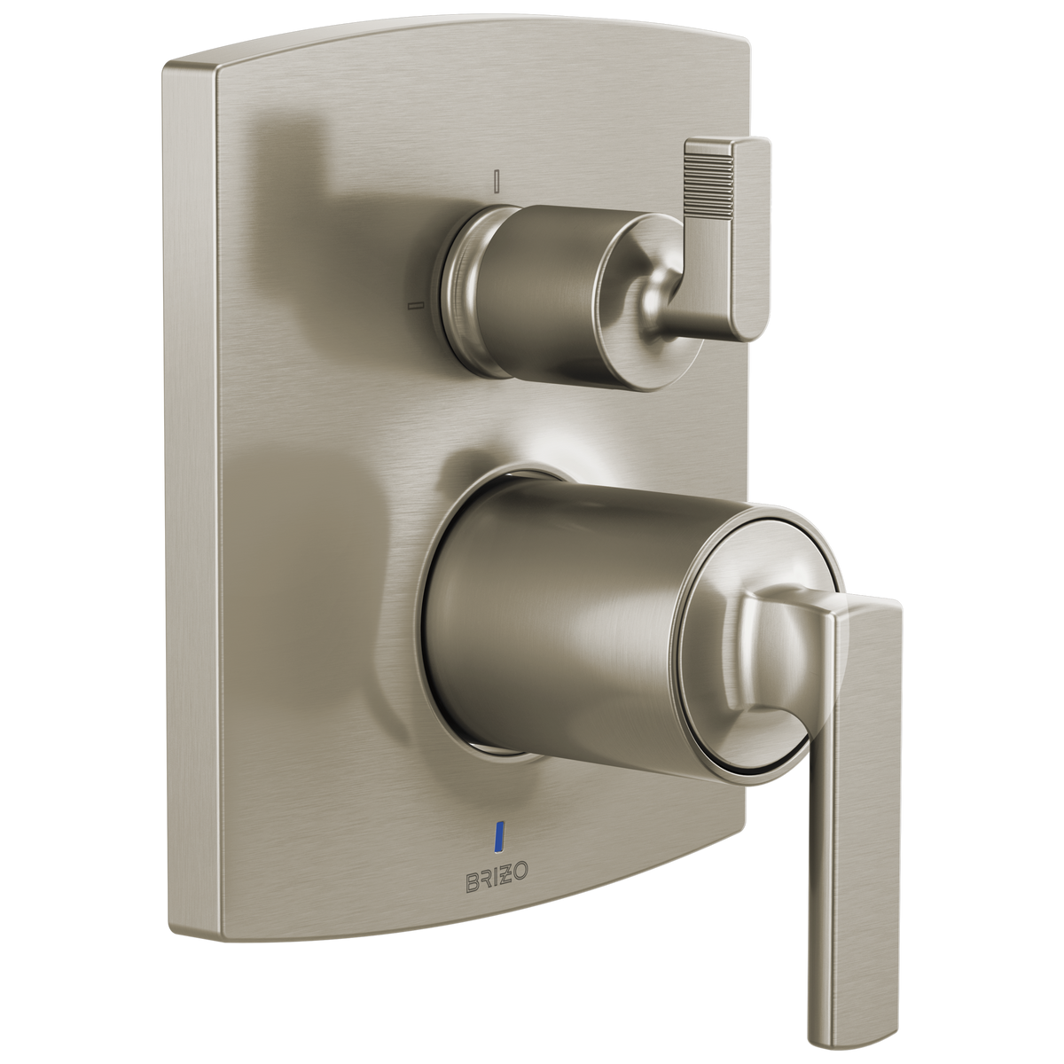 Brizo Brizo Pressure Balance Valve with Integrated 3-Function Diverter Trim - Less Handles - Complete Kit - Brilliance® Luxe Nickel®