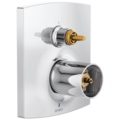 Brizo Pressure Balance Valve with Integrated 3-Function Diverter Trim - Less Handles - Polished Chrome