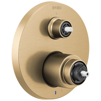 Litze Pressure Balance Valve with Integrated 3-Function Diverter Trim - Less Handles - Brilliance® Luxe Gold®