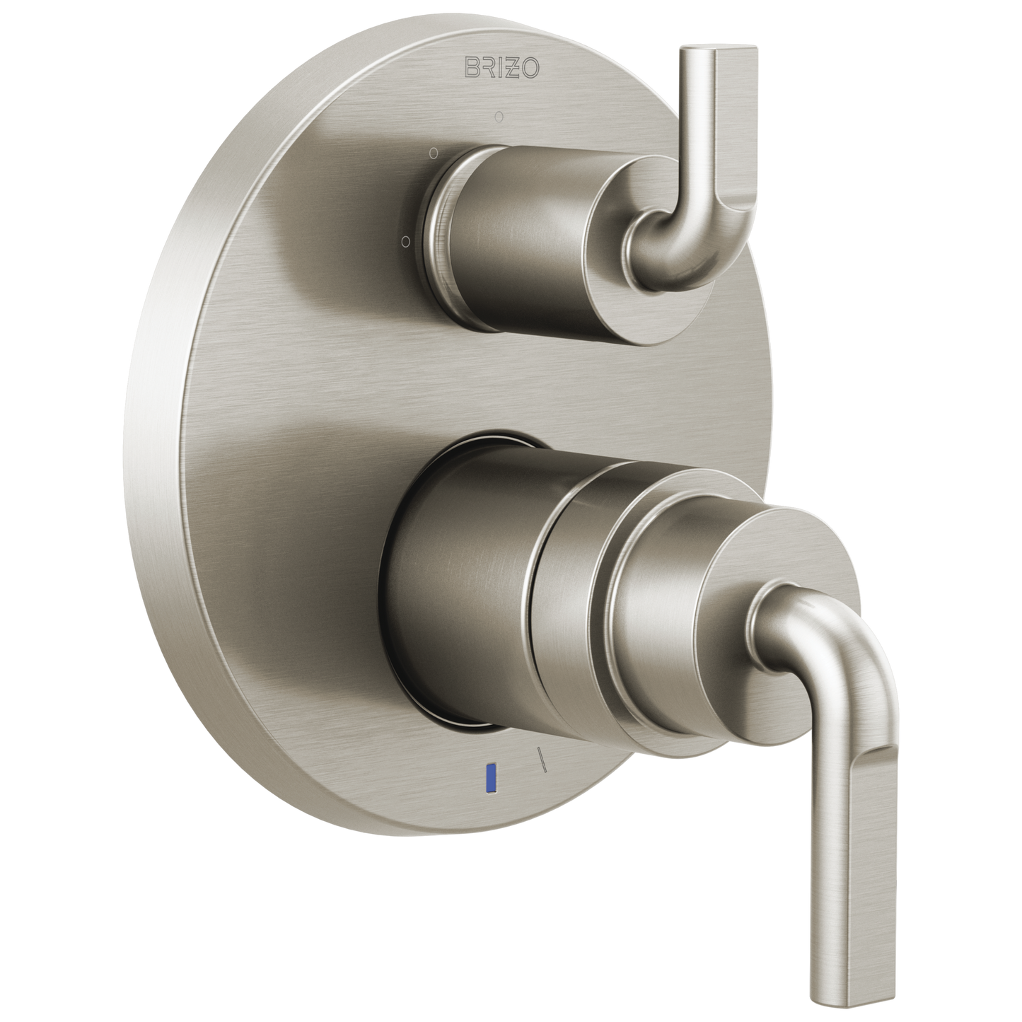 Brizo Litze Pressure Balance Valve with Integrated 3-Function Diverter Trim - Less Handles - Complete Kit - Brilliance® Luxe Nickel®
