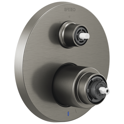 Litze Pressure Balance Valve with Integrated 3-Function Diverter Trim - Less Handles - Brilliance® Luxe Steel®