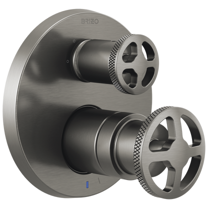 Brizo Litze Pressure Balance Valve with Integrated 3-Function Diverter Trim - Less Handles - Complete Kit - Brilliance® Luxe Steel®