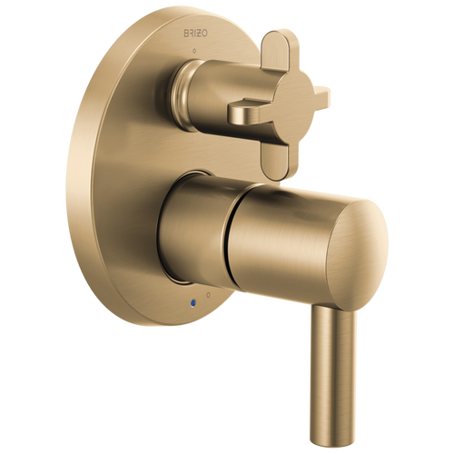Brizo Odin Pressure Balance Valve with Integrated 3-Function Diverter Trim - Less Handles - Complete Kit - Brilliance® Luxe Gold®