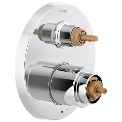Odin Pressure Balance Valve with Integrated 3-Function Diverter Trim - Less Handles - Polished Chrome