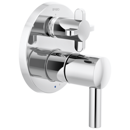 Brizo Odin Pressure Balance Valve with Integrated 3-Function Diverter Trim - Less Handles - Complete Kit - Polished Chrome