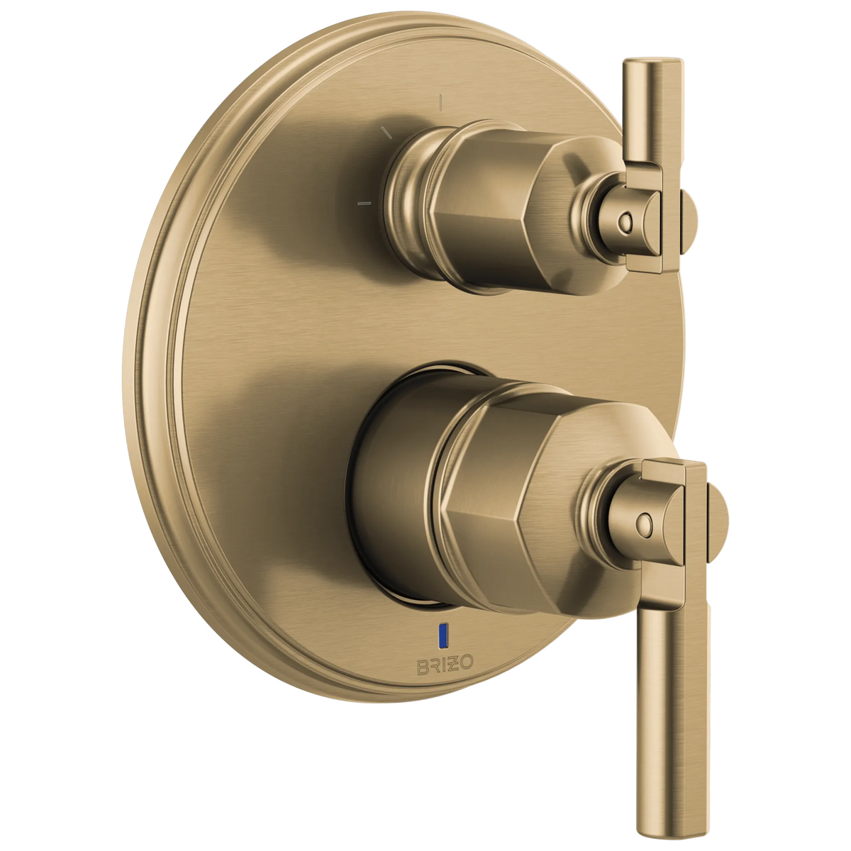 Brizo Invari Pressure Balance Valve With Integrated 3-Function Diverter Trim - Less Handles - Complete Kit - Brilliance® Luxe Gold®