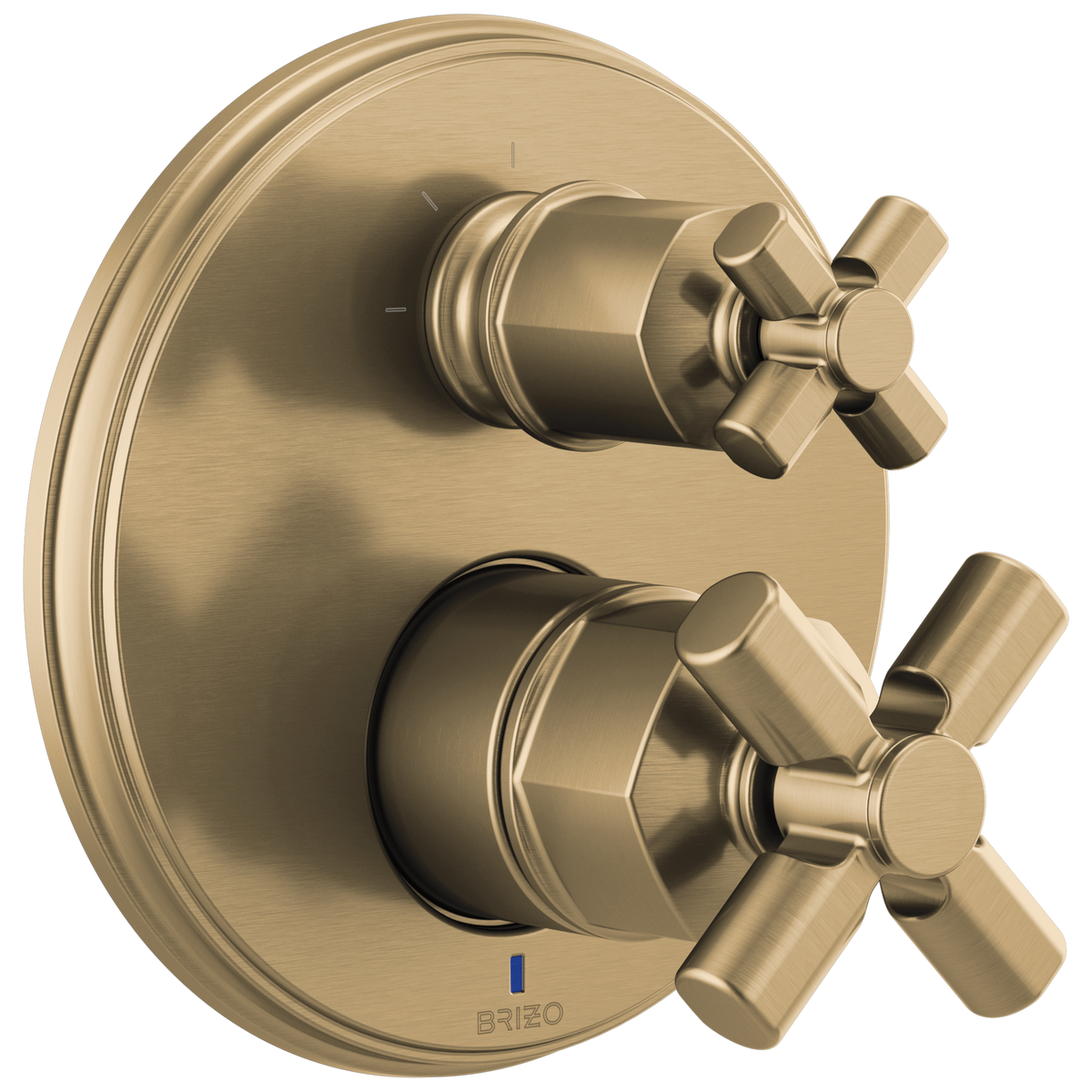 Brizo Invari Pressure Balance Valve With Integrated 3-Function Diverter Trim - Less Handles - Complete Kit - Brilliance® Luxe Gold®