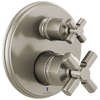 Brizo Invari Pressure Balance Valve With Integrated 3-Function Diverter Trim - Less Handles - Complete Kit - Brilliance® Luxe Nickel®