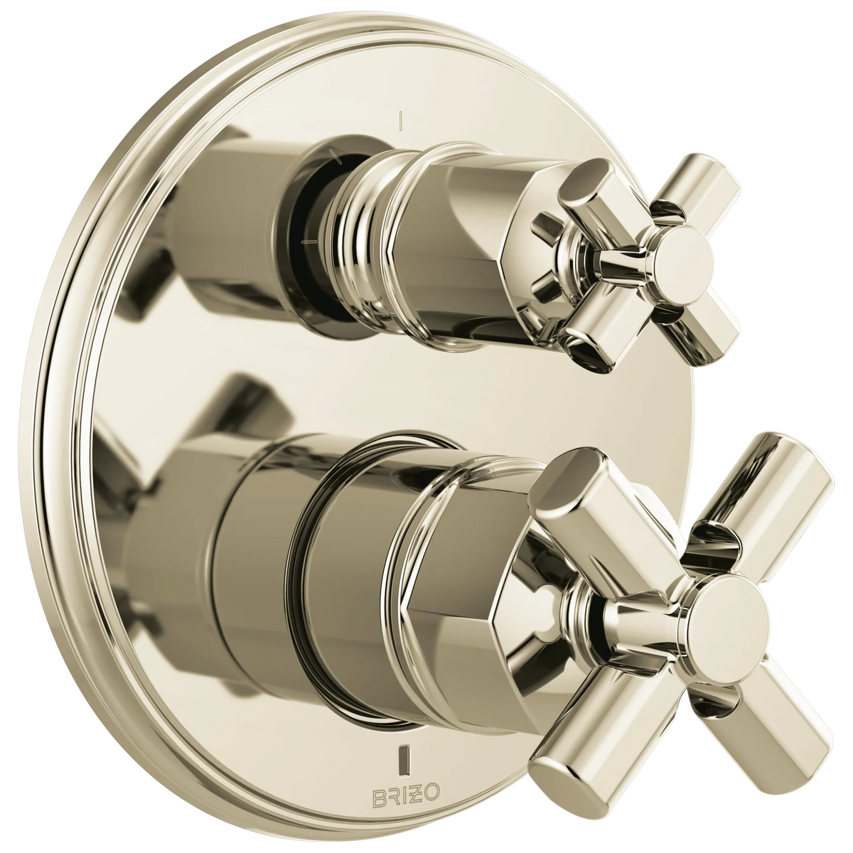 Brizo Invari Pressure Balance Valve With Integrated 3-Function Diverter Trim - Less Handles - Complete Kit - Brilliance® Polished Nickel
