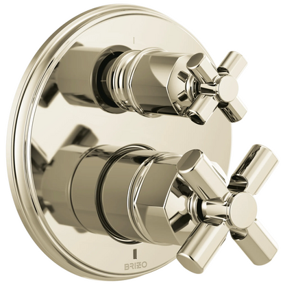 Brizo Invari Pressure Balance Valve With Integrated 3-Function Diverter Trim - Less Handles - Complete Kit - Brilliance® Polished Nickel