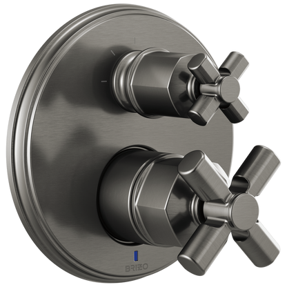 Brizo Invari Pressure Balance Valve With Integrated 3-Function Diverter Trim - Less Handles - Complete Kit - Brilliance® Luxe Steel®