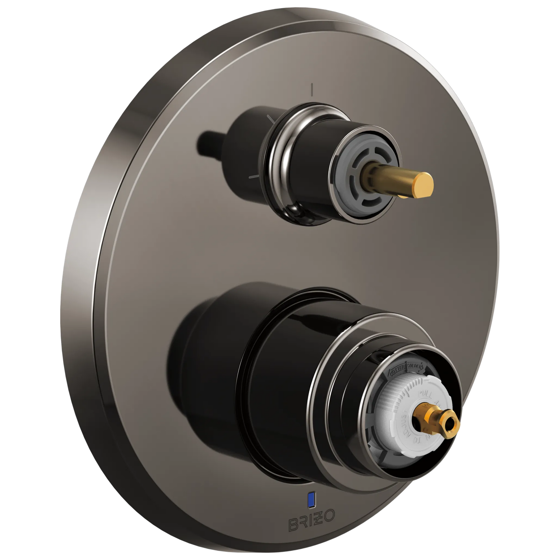 Levoir Pressure Balance Valve With Integrated 3-Function Diverter Trim - Less Handles - Brilliance® Black Onyx