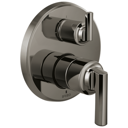 Brizo Levoir Pressure Balance Valve With Integrated 3-Function Diverter Trim - Less Handles - Complete Kit - Brilliance® Black Onyx