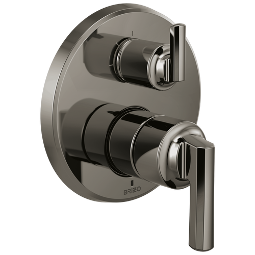 Brizo Levoir Pressure Balance Valve With Integrated 3-Function Diverter Trim - Less Handles - Complete Kit - Brilliance® Black Onyx