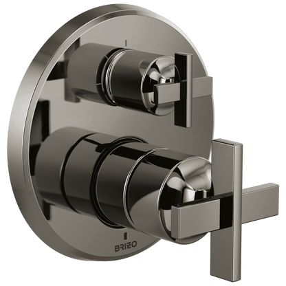 Brizo Levoir Pressure Balance Valve With Integrated 3-Function Diverter Trim - Less Handles - Complete Kit - Brilliance® Black Onyx
