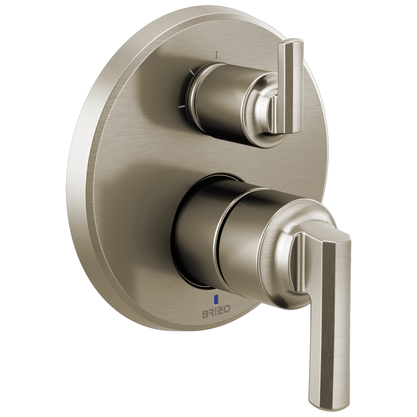 Brizo Levoir Pressure Balance Valve With Integrated 3-Function Diverter Trim - Less Handles - Complete Kit - Brilliance® Luxe Nickel®