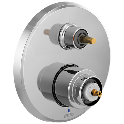 Levoir Pressure Balance Valve With Integrated 3-Function Diverter Trim - Less Handles - Polished Chrome