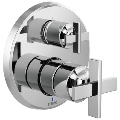 Brizo Levoir Pressure Balance Valve With Integrated 3-Function Diverter Trim - Less Handles - Complete Kit - Polished Chrome