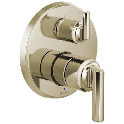 Brizo Levoir Pressure Balance Valve With Integrated 3-Function Diverter Trim - Less Handles - Complete Kit - Brilliance® Polished Nickel