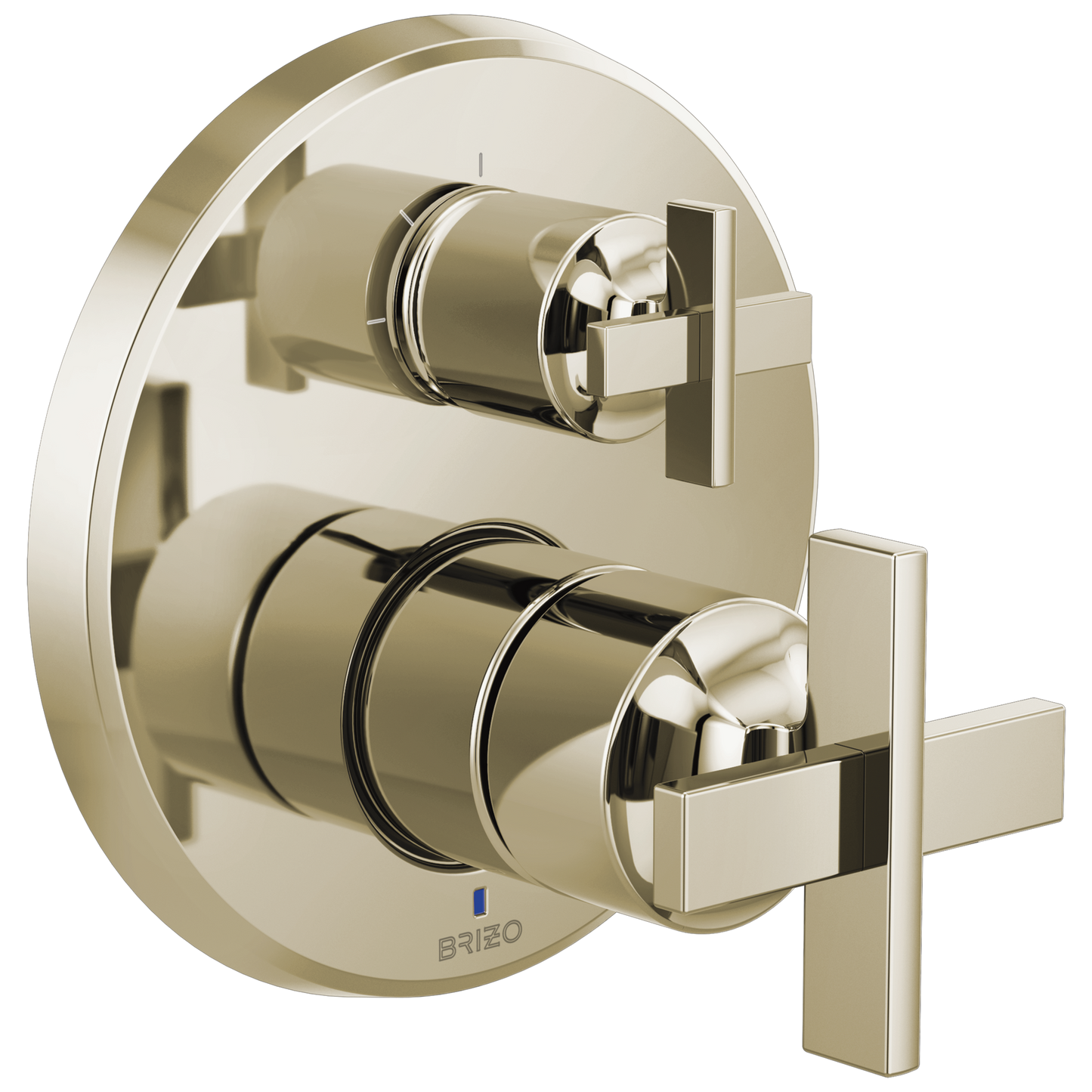 Brizo Levoir Pressure Balance Valve With Integrated 3-Function Diverter Trim - Less Handles - Complete Kit - Brilliance® Polished Nickel