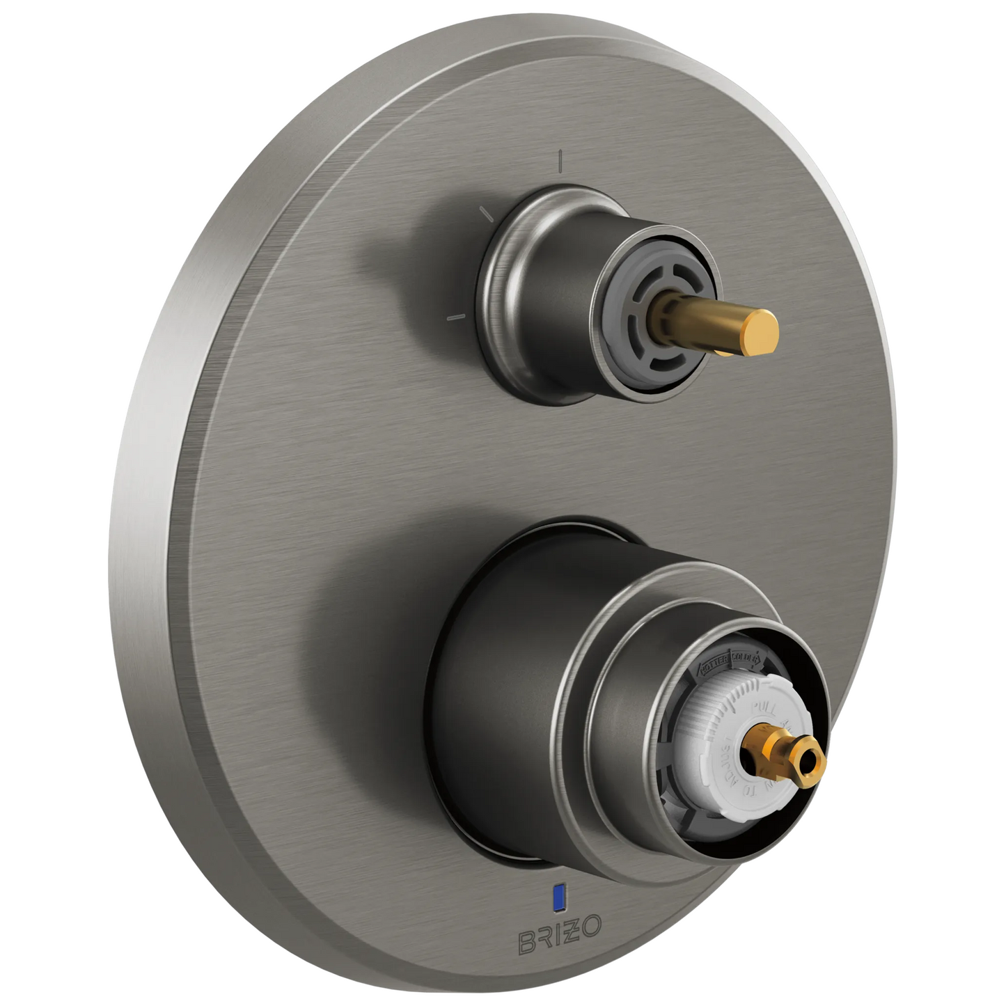 Levoir Pressure Balance Valve With Integrated 3-Function Diverter Trim - Less Handles - Brilliance® Luxe Steel®