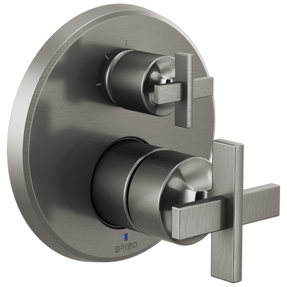Brizo Levoir Pressure Balance Valve With Integrated 3-Function Diverter Trim - Less Handles - Complete Kit - Brilliance® Luxe Steel®