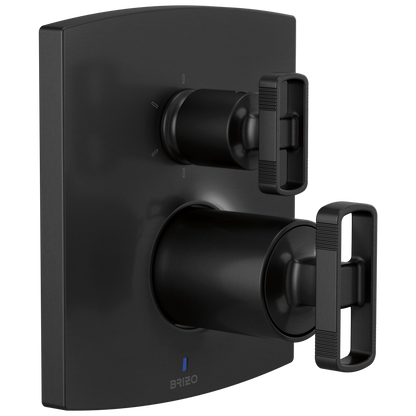 Brizo Brizo Pressure Balance Valve Trim with Integrated 6-Function Diverter Trim - Less Handles - Complete Kit - Matte Black