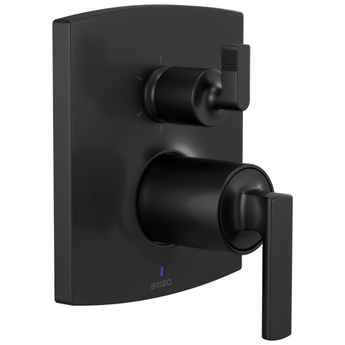 Brizo Brizo Pressure Balance Valve Trim with Integrated 6-Function Diverter Trim - Less Handles - Complete Kit - Matte Black