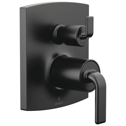 Brizo Brizo Pressure Balance Valve Trim with Integrated 6-Function Diverter Trim - Less Handles - Complete Kit - Matte Black
