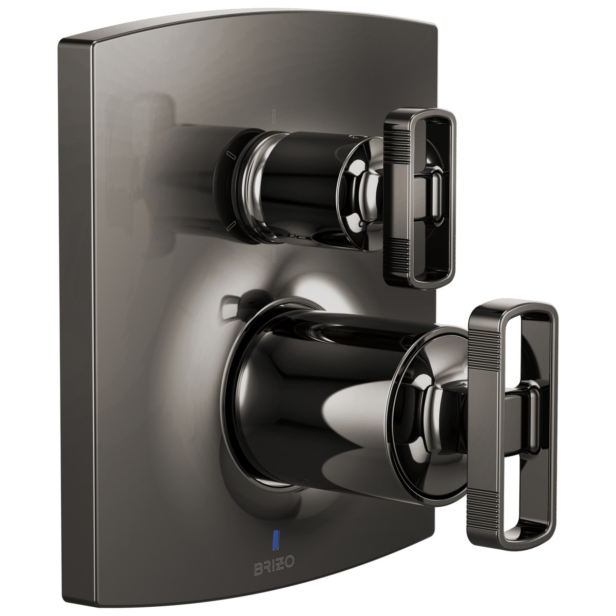 Brizo Brizo Pressure Balance Valve with Integrated 6-Function Diverter Trim - Less Handles - Complete Kit - Brilliance® Black Onyx