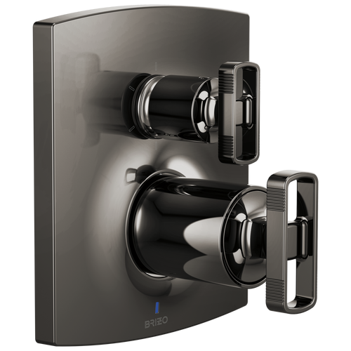 Brizo Brizo Pressure Balance Valve with Integrated 6-Function Diverter Trim - Less Handles - Complete Kit - Brilliance® Black Onyx