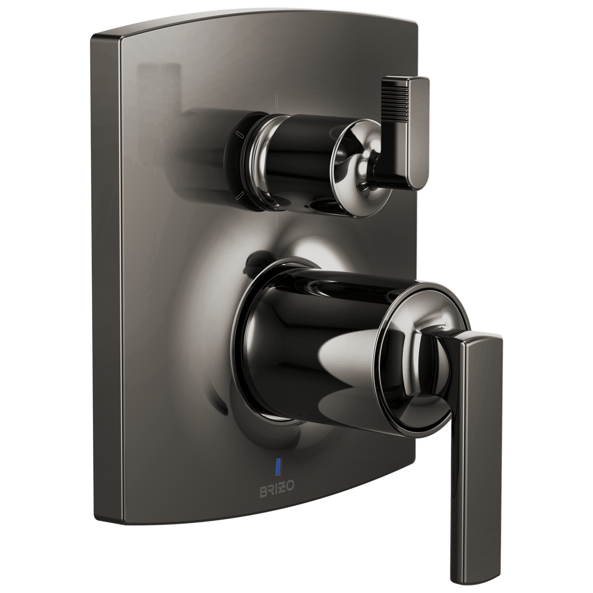 Brizo Brizo Pressure Balance Valve with Integrated 6-Function Diverter Trim - Less Handles - Complete Kit - Brilliance® Black Onyx