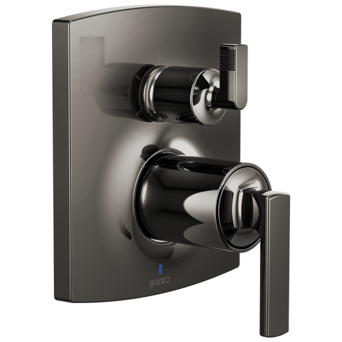 Brizo Brizo Pressure Balance Valve with Integrated 6-Function Diverter Trim - Less Handles - Complete Kit - Brilliance® Black Onyx