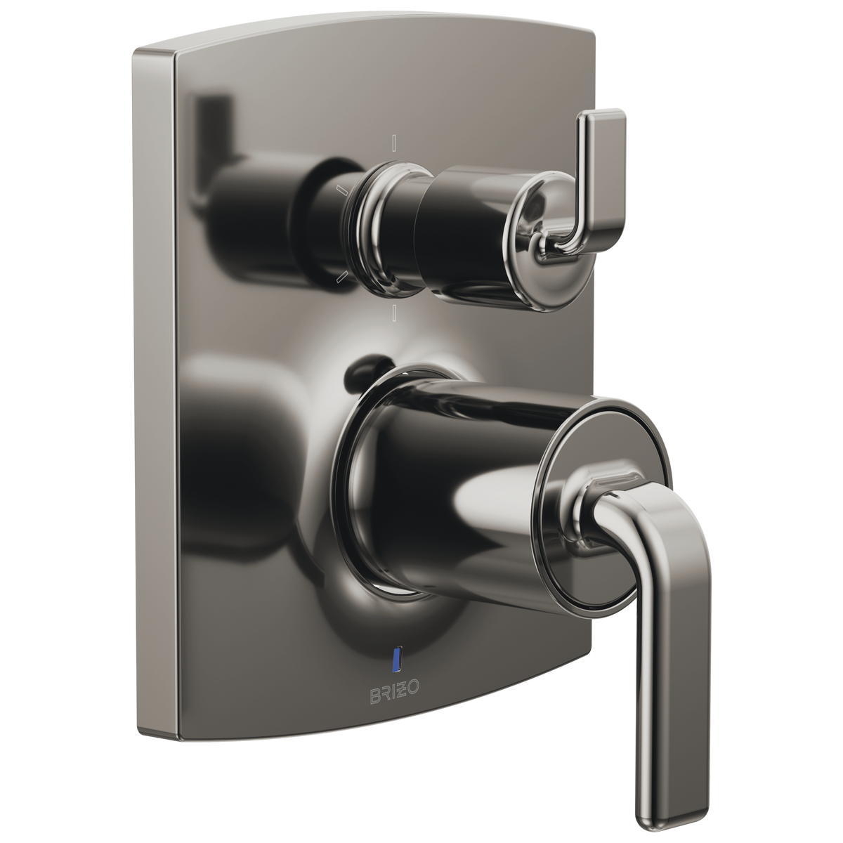 Brizo Brizo Pressure Balance Valve with Integrated 6-Function Diverter Trim - Less Handles - Complete Kit - Brilliance® Black Onyx