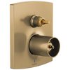 Brizo Pressure Balance Valve with Integrated 6-Function Diverter Trim - Less Handles - Brilliance® Luxe Gold®