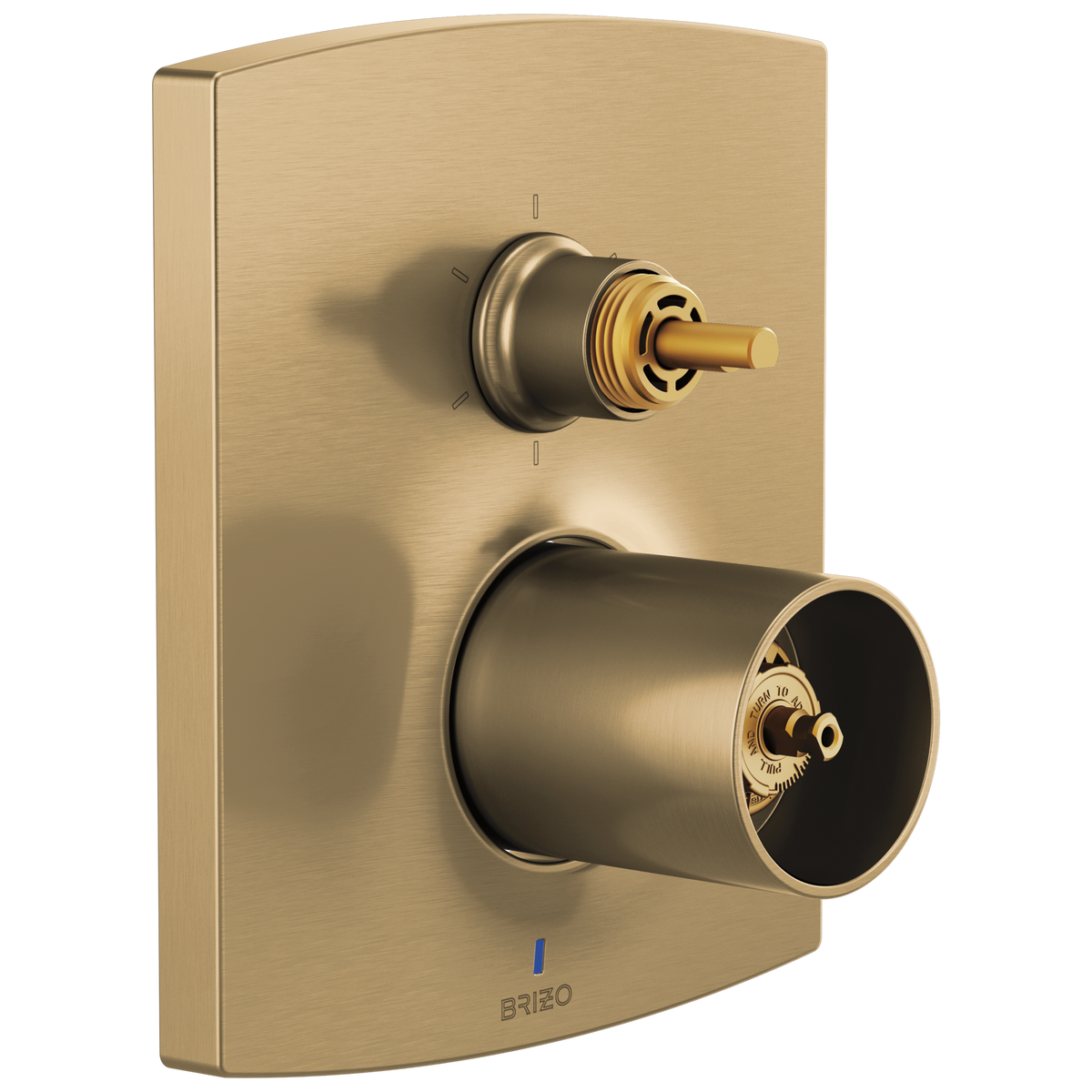 Brizo Pressure Balance Valve with Integrated 6-Function Diverter Trim - Less Handles - Brilliance® Luxe Gold®