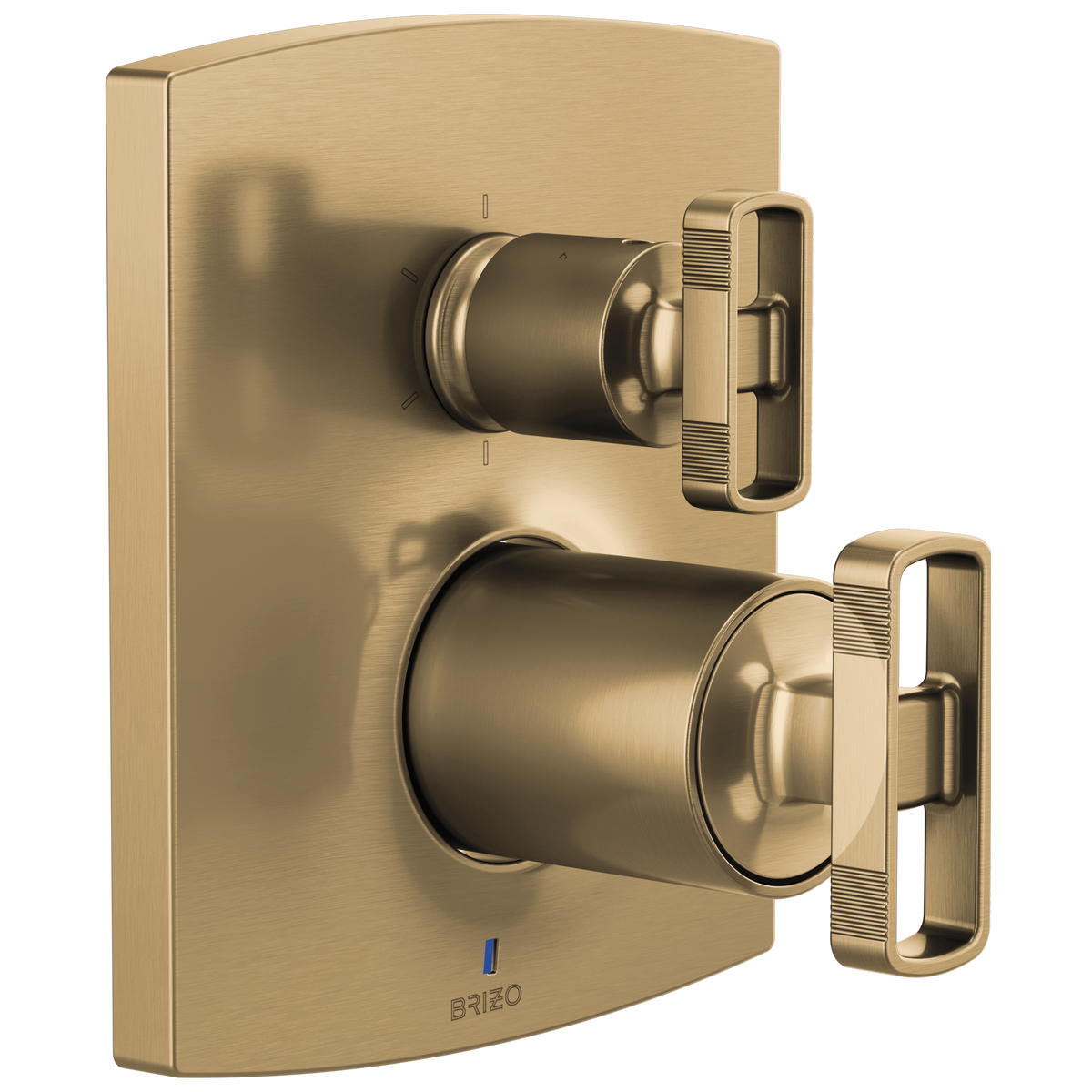 Brizo Brizo Pressure Balance Valve with Integrated 6-Function Diverter Trim - Less Handles - Complete Kit - Brilliance® Luxe Gold®
