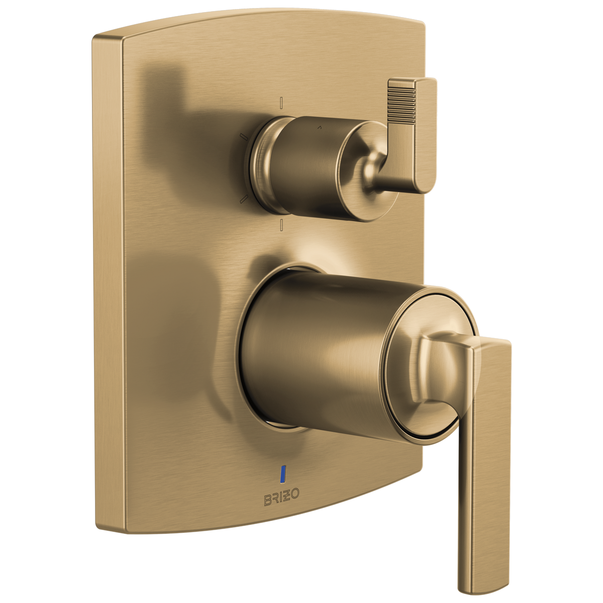 Brizo Brizo Pressure Balance Valve with Integrated 6-Function Diverter Trim - Less Handles - Complete Kit - Brilliance® Luxe Gold®