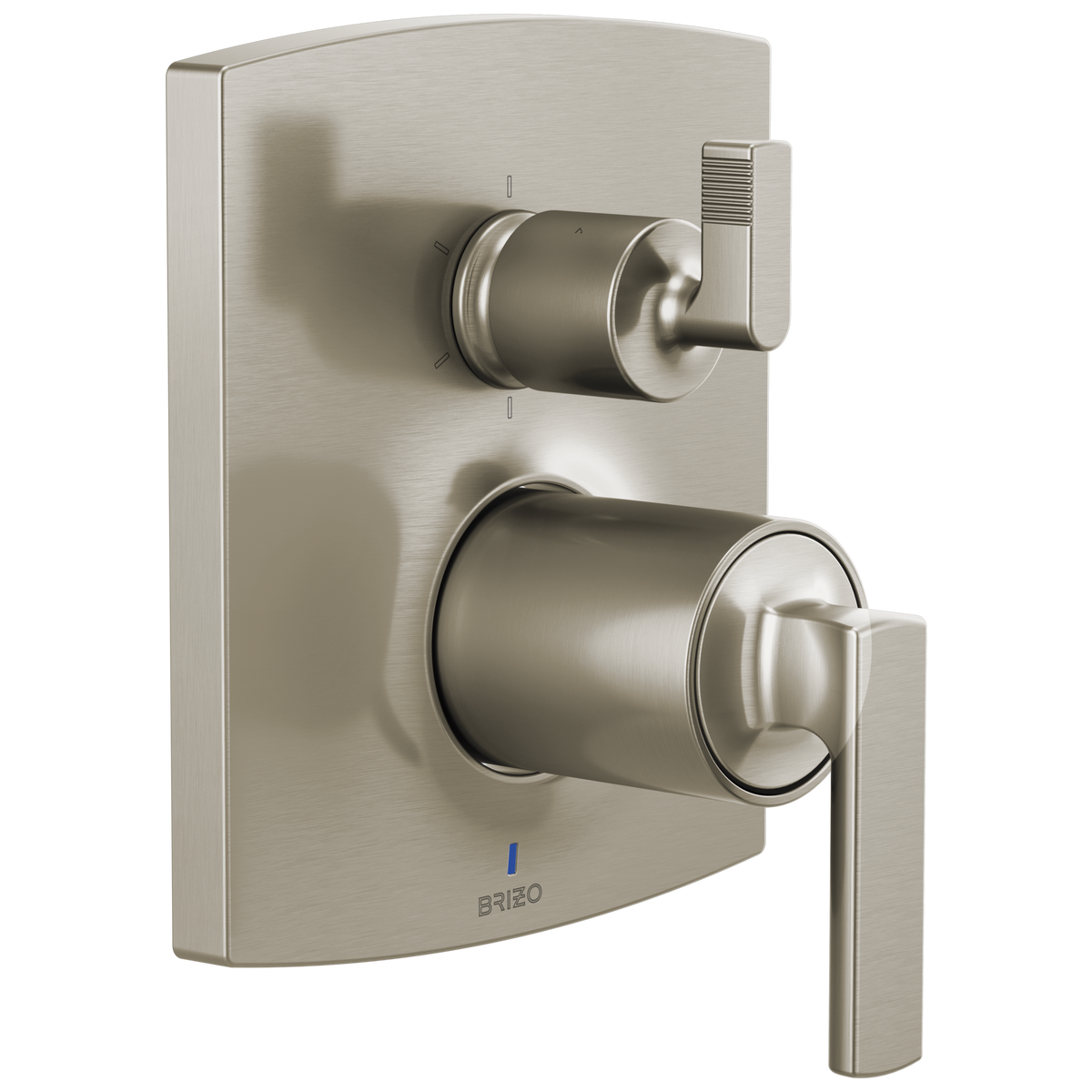 Brizo Brizo Pressure Balance Valve with Integrated 6-Function Diverter Trim - Less Handles - Complete Kit - Brilliance® Luxe Nickel®