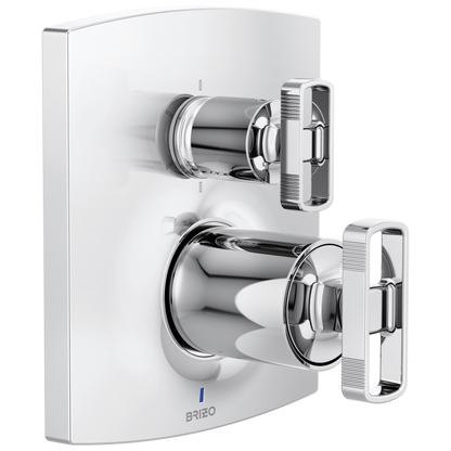 Brizo Brizo Pressure Balance Valve with Integrated 6-Function Diverter Trim - Less Handles - Complete Kit - Polished Chrome