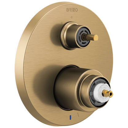 Litze Pressure Balance Valve with Integrated 6-Function Diverter Trim - Less Handles - Brilliance® Luxe Gold®