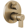 Brizo Litze Pressure Balance Valve with Integrated 6-Function Diverter Trim - Less Handles - Complete Kit - Brilliance® Luxe Gold®